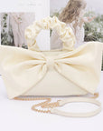 Nylon Top Handle Bag with Bow Front Clutch