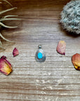 Teardrop Pendant - sterling silver with Kingman turquoise