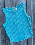 Cropped Vintage Teal Savannah Tank
