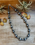 Sterling Silver Pearl Necklace – Mixed Sizes – 23"