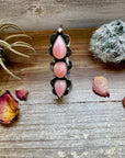 Long Ring -adjustable - pink conch and sterling silver III