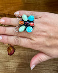 Butterfly Ring - Adjustable - Mix Stone & Sterling Silver III