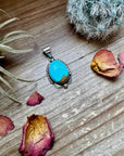 Oval Pendant - Kingman Turquoise & Sterling Silver