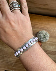 Cuff Bracelet - Pink Conch & Sterling Silver