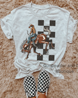 Checkered Cowboy TEE or CREWNECK