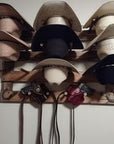 9 Cowboy Hat Rack | Cowboy Hat Holder | Rustic Western Hat Display | Handcrafted Wooden Organizer | Space-Saving Home Decor | Made in USA