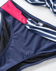 Reyna Halter Bandeau Striped Bikini