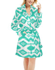 Turquoise Aztec Women's Western Bath Robe