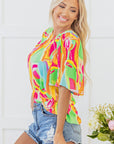 Angel Abstract Half Sleeve Blouse