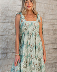 Ila Floral Knotted Strap Smocked Tiered Dress