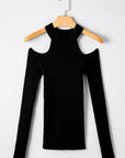 Bailey Ribbed Knit Cold Shoulder Sweater