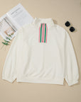 Aria Striped Collar Baggy Sweatshirt