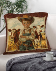 Vintage Cowboy Pillow Case Made in America