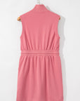 Nayeli Zipped Collar Drawstring Waist Dress