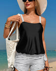 Kaliyah Striped Patchwork Tankini Set