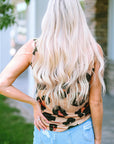 Carly Leopard Button Tank Top