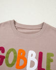 GOBBLE Thanksgiving Raw Hem Sweatshirt