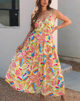 Jennifer Spaghetti Strap Piping Detail Maxi Dres