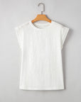 Ivy Lace Patchwork Cap Sleeve Round Neck Top
