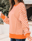 Stripe Reverse Seam Drop Shoulder Top