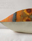 Sunflower Field Throw Pillow Case Made in America