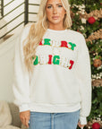 Christmas MERRY & Bright Chenille Sherpa Sweatshirt