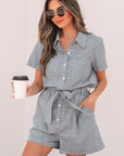 Fernanda Stripe High Waist Romper