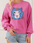Regina Chic Tiger Embroidered Casual Sweatshirt