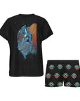 Native Buffalo Women's Western Top and Short Pajama Set