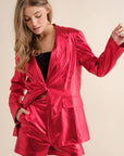 Sleek Metallic Blazer Set