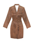Them Cowboys Western Women's Long Sleeve Belted Satin Feel Dressing Lounge Robe