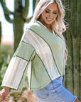 Ruby Crochet Detail Exposed Seam High Low Loose Top
