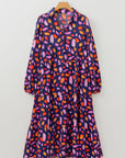 Alina Collared Tiered Long Dress
