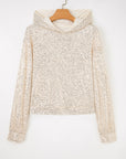 Stella Stream Sequin Hooded Long Sleeve Top
