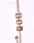 Cuff Alloy Plated 3mm Beaded Bracelet w/Glass Beveled Glass 7-8”