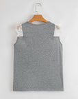 Lace Patchwork V-Neck Tank Top