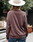 Callie Terry Bow Pattern Drop Shoulder Sweatshirt