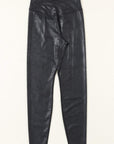Solid Leather Dip Waist Leggings