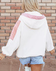 Eliza Patchwork Half Zip Oversized Sherpa Hoodie