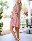 Paislee Hibiscus Floral Print Ruffle Mini Dress