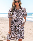 Jayleen Leopard Short Sleeve Mini Dress