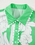 Floral Ric-Rac Puff Sleeve Shirt