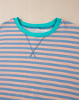 Stripe Contrast Ribbed Trim Sweatshirt