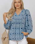 Elora Frilled V Neck Loose Fit Blouse