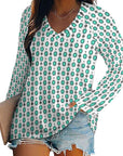 Baha Ranch Turquoise Concho Long Sleeve Top
