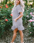 Belen Lace Ruffled T-shirt Dress