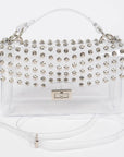 Studded Transparent Top Handle Bag