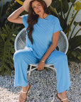 Leilany Corded Knit Short Sleeve Set