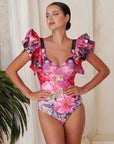 Bohemian Resort Swimsuit and Skirt Set