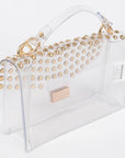 Studded Transparent Top Handle Bag
